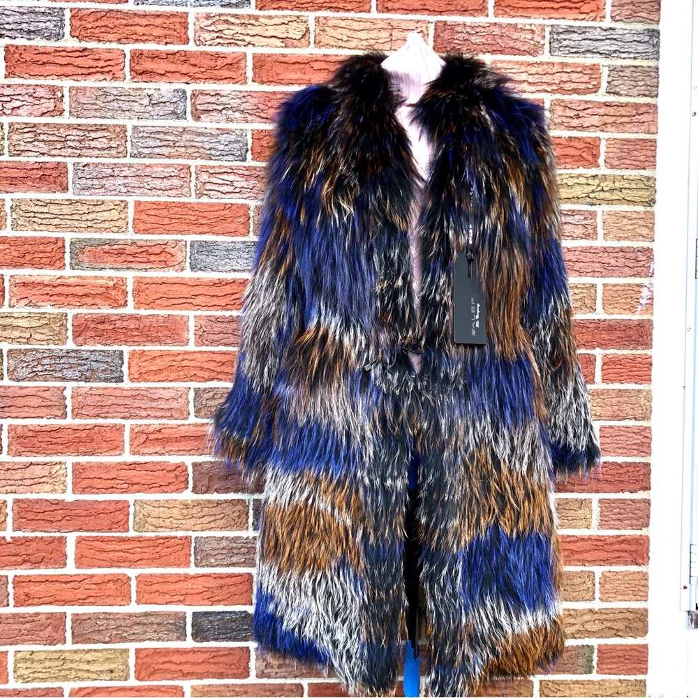 NWT Silver Fox CERTIFIED 100% real FUR COAT
